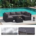 thumbnail image 5 of Dateyes 7-Piece Patio Furniture Set, All-Weather Wicker Rattan Outdoor Sectional Sofa Set with Coffee Table (Dark Gray), 5 of 7