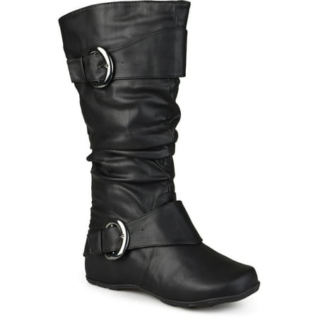 Brinley Co. - Brinley Co. Women&#39;s Extra Wide Calf Knee High Slouch Buckle Boots - 0