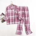 thumbnail image 2 of zaveiop Women Flannel Pajamas Set - Long Sleeve Top and Bottom - Ladies Lightweight Flannel PJs (Red1, XL), 2 of 4