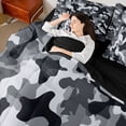 thumbnail image 4 of Homewish Black Grey 7pcs Bedding Comforter Set For Children Teens,Abstract Camo Queen Bedding Sets Super Cozy,Geometric Camouflage Queen Sheet Sets,Breathable Home Decor,Reversible, 4 of 8