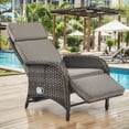 thumbnail image 3 of Gymojoy Patio Rattan Chaise Lounge Chair Outdoor Wicker Chaise Recliner with Side table, Adjustable Backrest and Cushion, 3 of 10