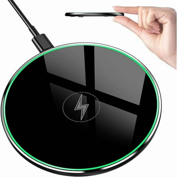 FU1999Wireless Charger, Wireless Charging Pad for iPhone 16/15/14/13/12/11 Pro/Pro Max/XS Max/XR/SE, Wireless Charging Mat Station for Samsung Galaxy S25/S22/S21S20/S10/S9/Note10/9, AirPods 2/Pro
