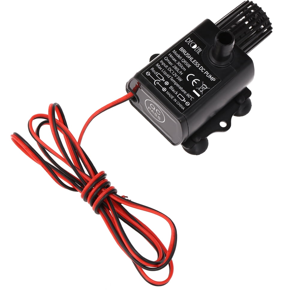 Decdeal DC12V 5W Ultra-quiet Mini Brushless Water Pump Waterproof Submersible Fountain Aquarium Circulating 280L/H Lift 300cm