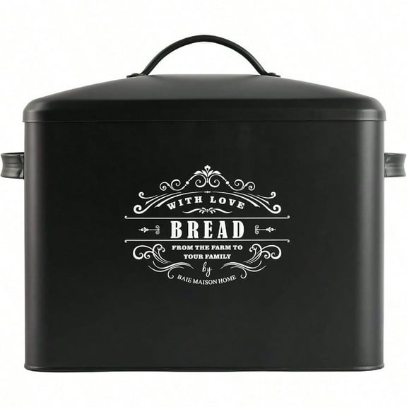 Extra Large Black Bread Box Bread Boxes for Kitchen Counter Holds 2  Loaves for All Your Bread Storage Bread Container Counter Organizer to Suit Farmhouse Kitchen Decor Vintage Kitchen Rustic
