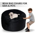 thumbnail image 3 of 3FT Bean Bag Chair Bean Bag Chairs for Adults Bean Bag with Filler Big Beanbag Chair for Gaming Large Memory Foam Bean Bags with Dutch Velet Cover for Living Room Bedroom, (36×36×24")-Black, 3 of 14