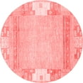 thumbnail image 1 of Ahgly Company Machine Washable Indoor Round Abstract Red Modern Area Rugs, 5' Round, 1 of 4