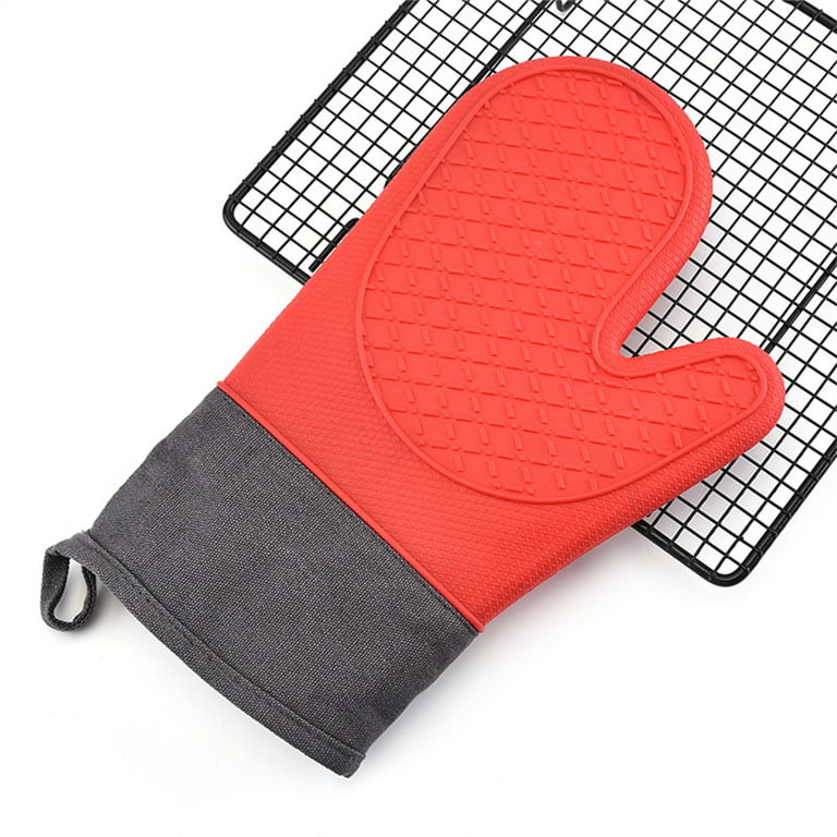 1pc High Temperature Resistant Silicone Bbq & Oven Mitts With Non