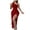 Burgundy, variant on Lovskoo 2024 Women's Ruched Midi Dress Sleeveless Spaghetti Straps One Shoulder Asymmetric High Split Party Gown Black