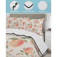 thumbnail image 4 of Quilts Twin Size Bedding Set, Peach Lightweight Quilted Comforter, Spring Floral Green Leaf Botanical Pink Fruit Rustic Soft Reversible Bedspread Coverlet with Pillow Covers for All Season, 68" x 86", 4 of 7
