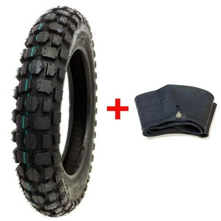 BUNDLE COMBO: Knobby Tire with Inner Tube 3.00 - 10 Front or Rear Trail Off Road Dirt Bike Motocross