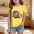 thumbnail image 2 of mgoYE Girls Boys American Flag Shirt Short Sleeve USA 4th of July Flag Tops Loose Patriotic Novelty T-Shirts 250th Anniversary USA T-Shirt(Yellow,7-8 Years), 2 of 5