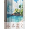 thumbnail image 6 of Summer Beach Sheer Curtains 45 Inch Length 2 Panels Set for Living Room/Bedroom, Tropical Coastal Palm Tree Surfboard Semi Curtain Sheers Drapes Rod Pocket Curtains Window Treatment Set 52''x45''x2, 6 of 7