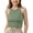 Green, variant on Girls' Tops Ribbed Sleeveless Crop Top Soft Summer Casual Vest Basic Girls Clothes Blue 13-16 Years