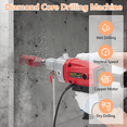 thumbnail image 3 of Diamond Core Drilling Machine, 1500W Handheld Concrete Core Drill Rig, Two Speed 1100RPM/2400RPM, 1-1/4" Thread Power Core Drill for Brick Concrete Block Stone, 3 of 8