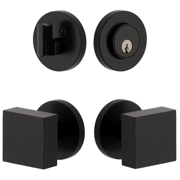 Viaggio Cloqad_Combo_238 Circolo Solid Brass Single Cylinder Keyed Entry Door Knob Set And
