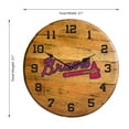 thumbnail image 2 of Imperial Atlanta Braves Oak Barrel Clock, 2 of 3