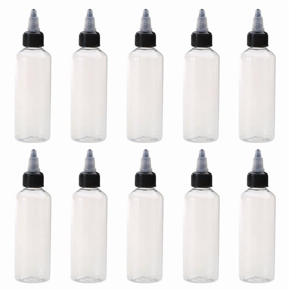 Pack of 10 100ml Square Sauce Bottles Convenient Oil Dispenser Bottle Plastic Squeeze Bottles with Pointed Mouth Lid
