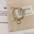 thumbnail image 2 of Fashion Chain Love Pearl Double Bracelet Temperament Peach Heart Pendant Bracelet Female College Student Jewelry Pulsera, 2 of 5