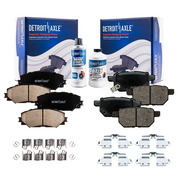 Detroit Axle - Brake Pads for Toyota Matrix Corolla Pontiac Vibe Scion xB, Front and Rear Ceramic Brake Pads with Hardware Replacement