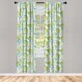 thumbnail image 3 of Ambesonne Leaves Curtains, Ornate Doodle Birds, Pair of 28"x95", Charcoal Grey Pale Green, 3 of 5