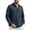Navy, variant on Bxsruta Men's Long Sleeve Half Button Shirt Collared Top with Chest Pocket Casual Daily Wear