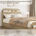 thumbnail image 2 of TWIN-XL Size Bed Frame, Low-Profile Platform Bed Frame with Storage Headboard & Footboard — Wooden Slat Support, No Box Spring Required, Natural, 2 of 5