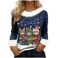 thumbnail image 2 of Craaazy Women's Fashionable Christmas Printed Casual Long Sleeved Round Neck Winter Warm Pullover Tops Gifts, 2 of 7