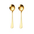 thumbnail image 1 of Cucharas de sopa de acero inoxidable Cterwk con mango largo, doradas, 2 piezas, 6.3 pulgadas, 1 of 6