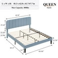 thumbnail image 5 of VECELO Queen Size Bed Frame, Modern Upholstered Platform Bed Frame with Adjustable Headboard, Wooden Slats Support/No Box Spring Needed, Light Blue, 5 of 12
