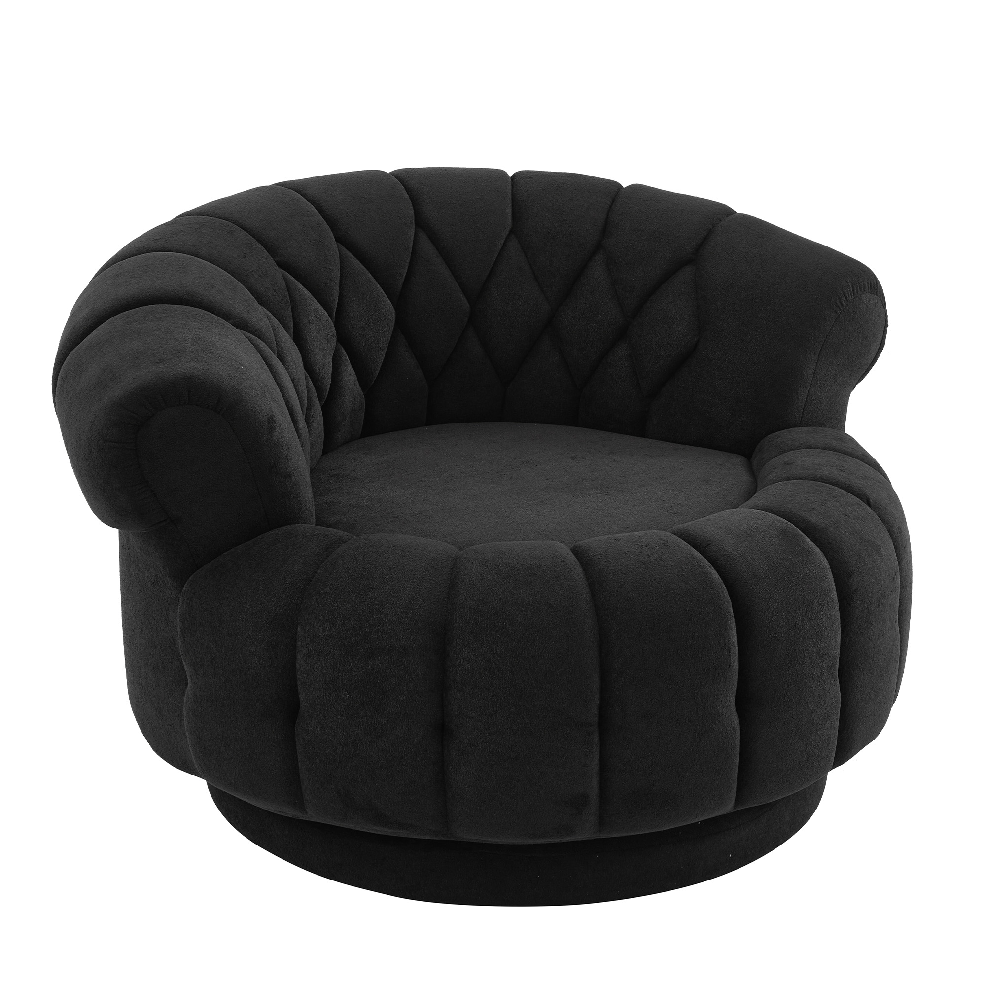 Euroco Swivel Accent Chair 360°Swivel Chair Sofa Barrel Swivel Chair Round Club Chair for Living Room and Bedroom