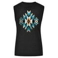 thumbnail image 3 of Dyegold Summer Tops for Women 2023, Western Ethnic Style Print Womens Tank Tops Dressy Casual Loose Basic Tunics T-Shirts Sleeveless Round Neck ​Blouses, 3 of 4