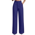 thumbnail image 2 of Oksale Womens Dress Pants Business Casual Tall Pants with Pockets Loose Straight Leg Slack Pants for Officewear Blue S, 2 of 7