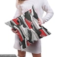 thumbnail image 4 of Ambesonne Retro Fabric by the Yard Upholstery, Casual Clothing Cartoon Style, 2 Yards, Vermilion White and Grey, 4 of 4