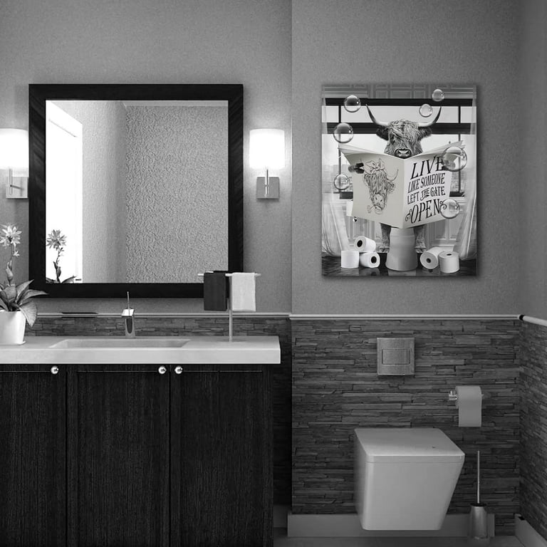 Gorgeous Bathroom Decor Wall Art Prints Glam Glitter Tissue Bathroom Artwork  For Wall Black And White Modern Bathroom Wall Art Fashion Women Wall Decor ( black, Unframed) - Temu