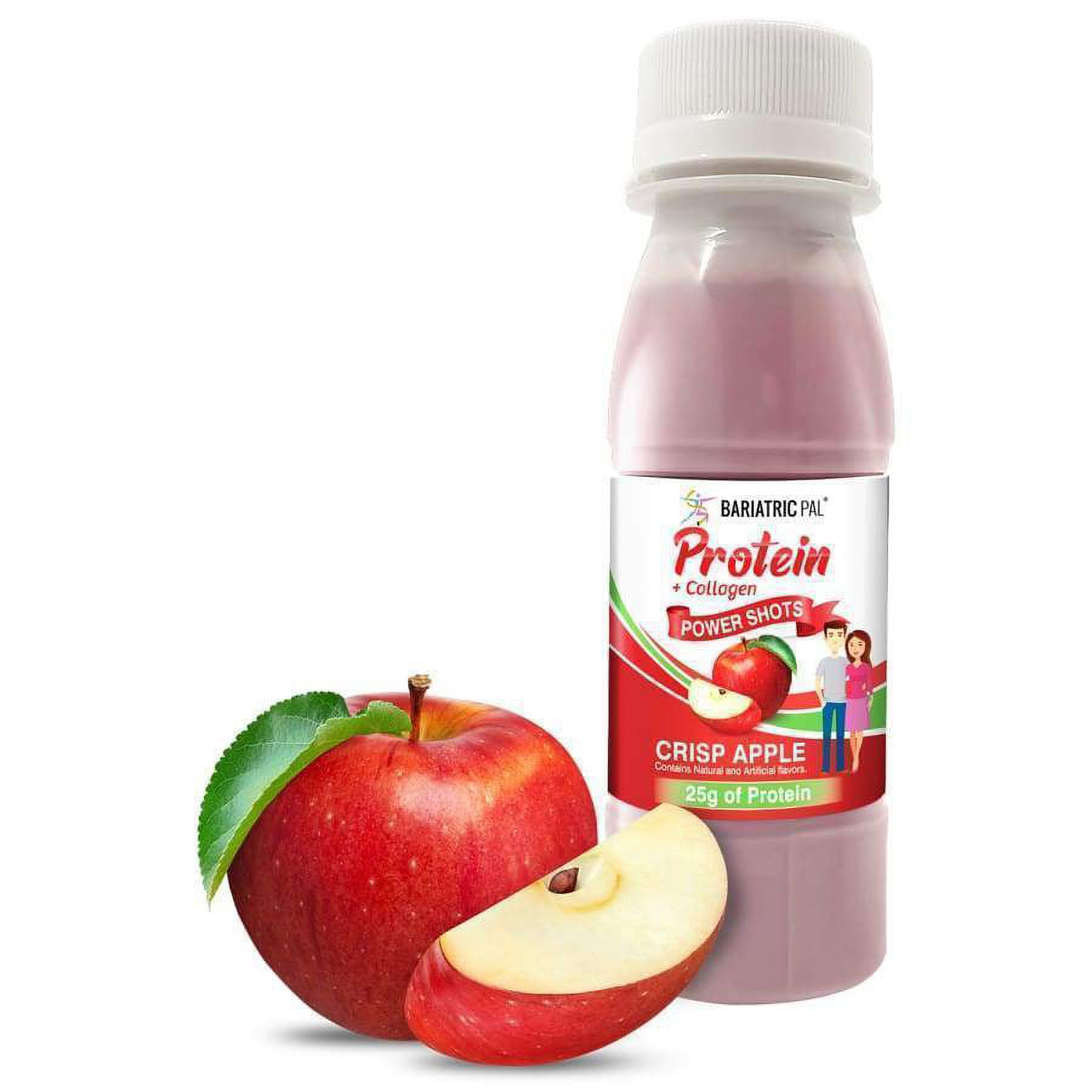 BariatricPal 25g Whey Protein & Collagen Power Shots - Crisp Apple Size: 12-Pack