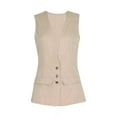 thumbnail image 4 of Lixiuxyad Winter Warm Outwear Stylish Women's Casual Jackets Fashionable Sleeveless Vest For And Daily Wear Lightweight Outerwear Beige, 4 of 6