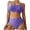 Purple, variant on Women's Solid Color Bikini Set with Padded Top No Underwire Two Piece Swimsuit, Blue XXL
