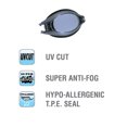 thumbnail image 2 of VIEW Swimming Gear VC-510 Corrective Lens, Platina (-6.5 Diopter, Smoke), 2 of 3