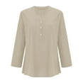 thumbnail image 6 of Uqiangy Oversized Casual Loose Solid Womens Blouse Casual Long Sleeve Tunic Tops Round Neck Fall Outfits For Women 2025 Trendy Loose Long Sleeve Shirts For Women Plus Size Sweaters For Women Beige 3XL, 6 of 7