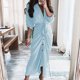 thumbnail image 3 of Vestido Casual de Verano Con Abertura en La Horquilla Y Botones Sólidos de Manga Larga Para Mujer Odeerbi  ODB114272, 3 of 5