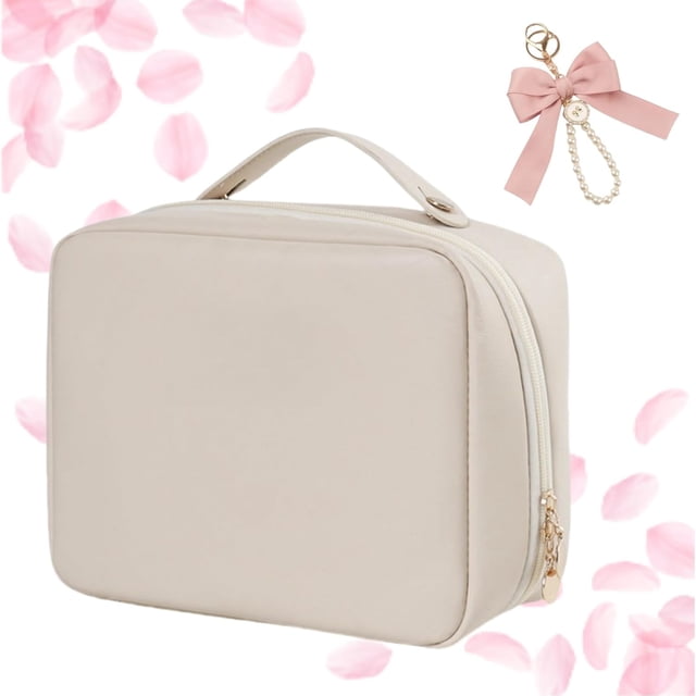Neceser con Múltiples Compartimentos XINYU Bolsa de Maquillaje Portátil Beige