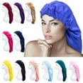 thumbnail image 1 of Elastic Stain Bonnet Breathable Multifunctional Wide Edge Long Hair Sleeping Hats Wrap Bonnet for Female, 1 of 10