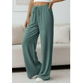 thumbnail image 5 of PRETTYGARDEN Womens Palazzo Pants Summer Fashion High Waisted Wide Leg Drawstring Flowy Beach Trousers with Pockets, 5 of 10