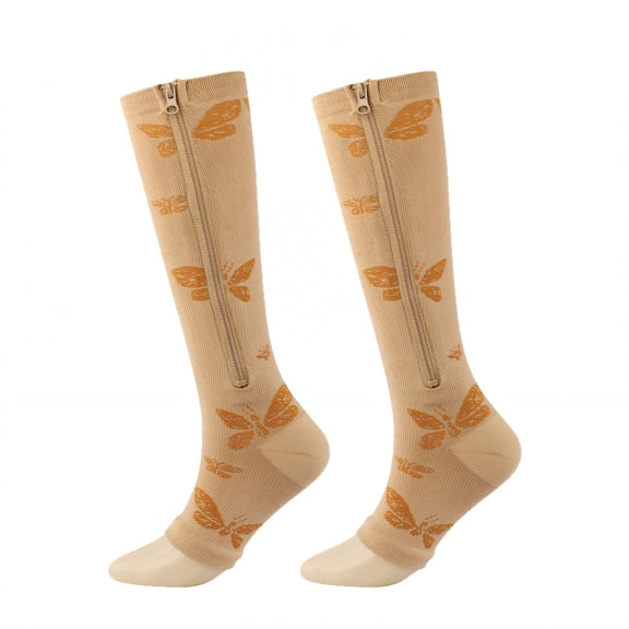 FURMORA 2Pairs Compression Socks,Sports Support Compression Socks Men,High Elasticity Material Compression Stockings for Women,Butterfly,XXL