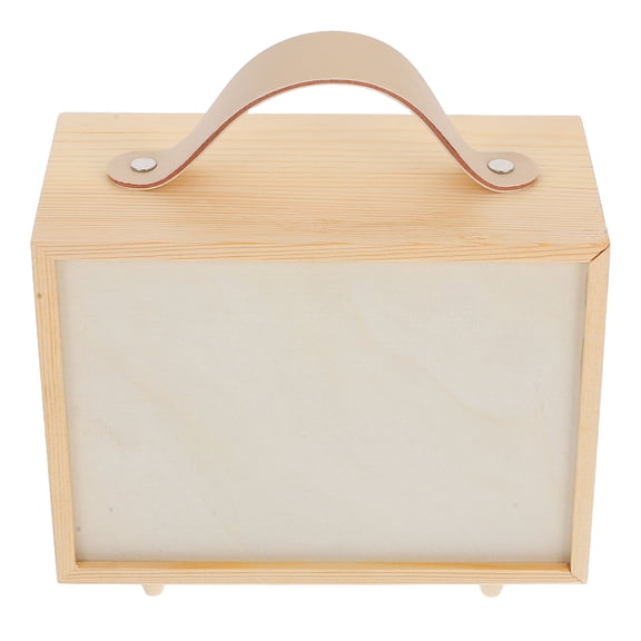 Worgeous Wooden Keepsake Box With Handle And Slide Lid Rustic Unfinished Painting Display Box Portable Candy Storage Container For Wedding Birthday Party Supplies