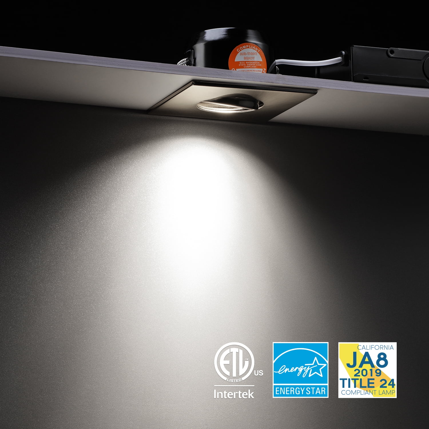 24 Pack 3 Inch 7W Gimbal LED Recessed Light with J-Box, Square Downlight Dimmable, 5000K Daylight, Satin Nickel