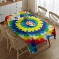 thumbnail image 2 of Colorful Rainbow Tie Dye Spiral Pattern Rectangle Tablecloth 60"x84",Waterproof Polyester Rectangle Table Cloth, Wipeable Spillproof Polyester Tablecloth for Dining, Camping, Indoor and Outdoor, 2 of 5