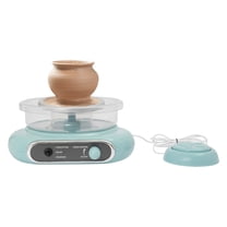 Miumaeov Mini Pottery Wheel Electric Tabletop Pottery Wheel Machine DIY Clay Making Kit 0-200RPM Adjustable