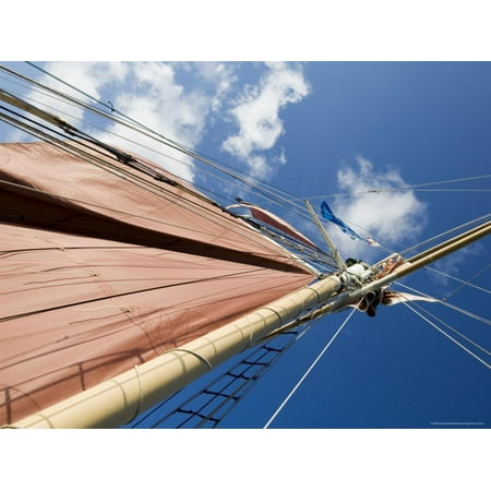 Red Sails on Sailboat That Takes Tourists out for Sunset Cruise, Key West, Florida, USA Print Wall Art By Robert
