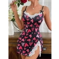 thumbnail image 3 of SUNSIOM Lingerie de Nuit Sans Manches à Bretelles Spaghetti avec Dentelle Fendue, 3 of 6